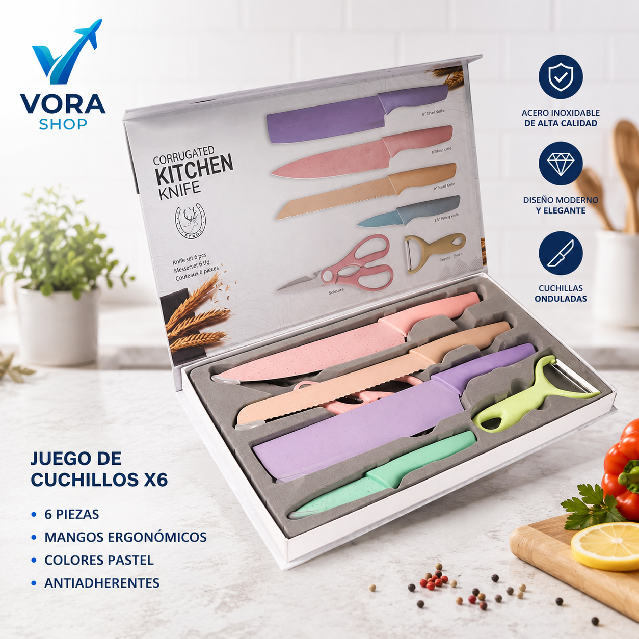 Juego De Cuchillos X6