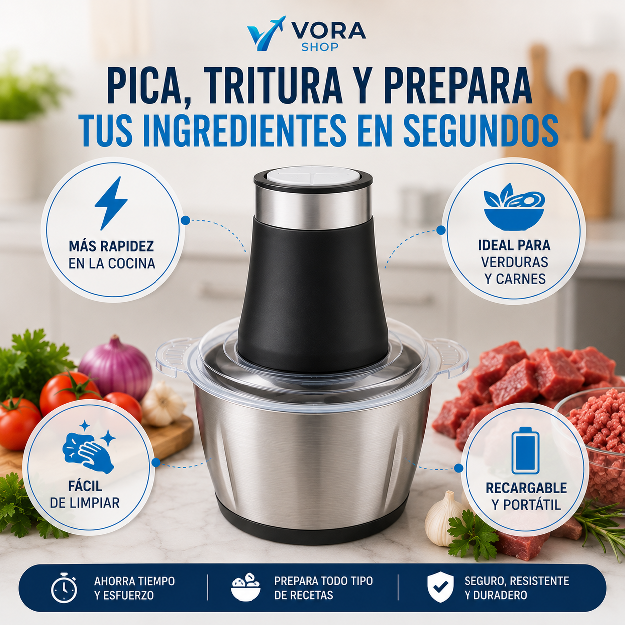 PROMO MOLINO PICADOR DE ACERO INOXIDABLE