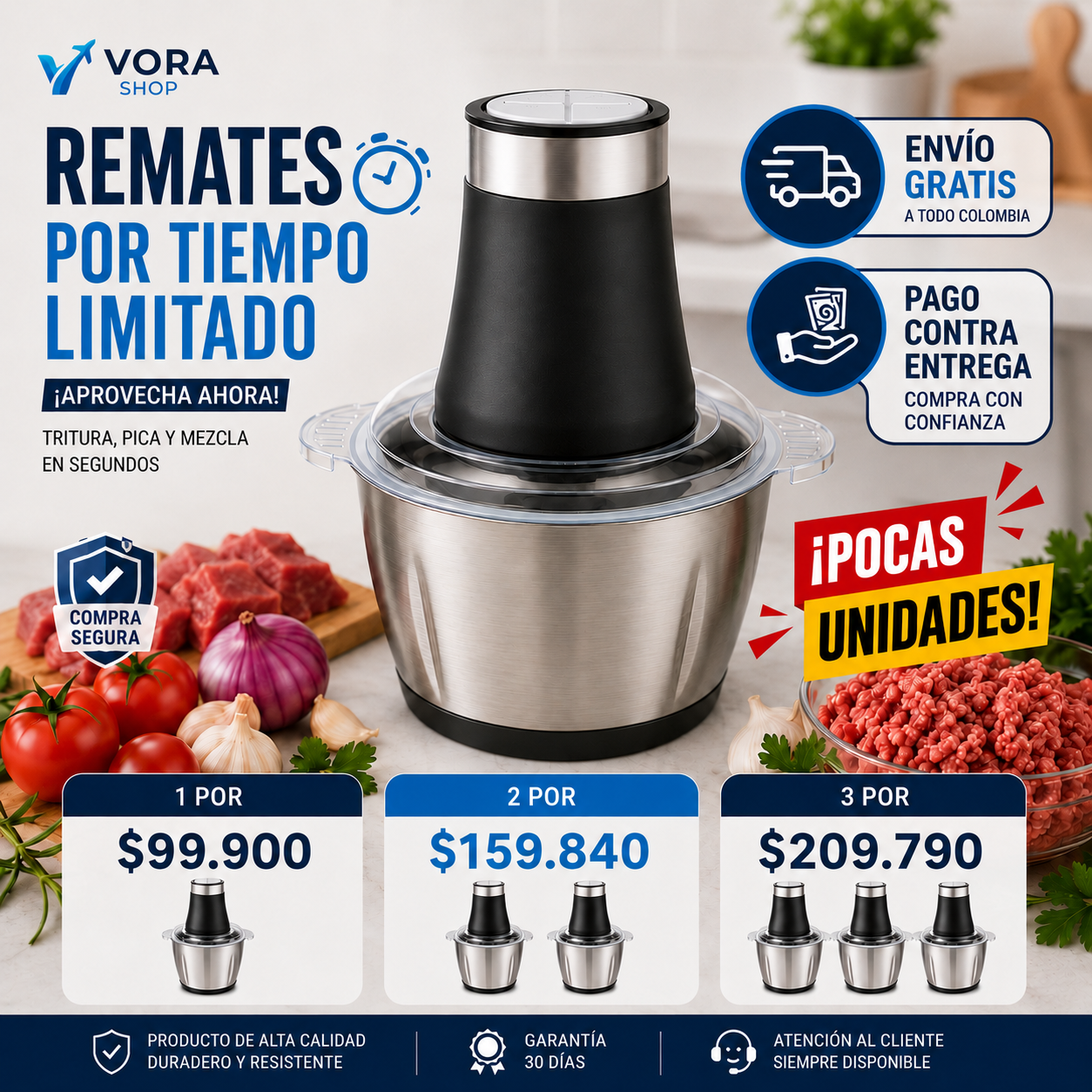 PROMO MOLINO PICADOR DE ACERO INOXIDABLE